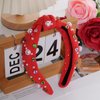 baotongle Christmas Headband for Women Valentine's Day Xmas Red Peal Headband Embellished Crystal Pearl Knotted Headbands Knot Holiday Headband Christmas Hair Holiday Gifts (Red, 38x13m/15x5.1inches)