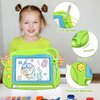 AiTuiTui Magnetic Drawing Board Mini Travel Doodle, Erasable Writing Sketch Colorful Pad Area Educational Learning Toy for Kid/Toddlers/Babies with 3 Stamps and 1 Pen (Green)