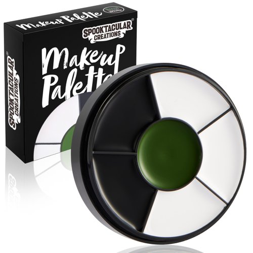 Spooktacular Creations Halloween Makeup Palette 3 Colors, Face Body Paint Wheel for Adult and Kids SFX Zombie Cosplay, Baseball Sport Games Dress Up (0.35 oz, White Black Green)