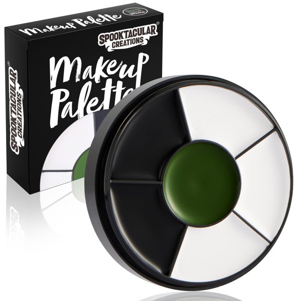 Spooktacular Creations Halloween Makeup Palette 3 Colors, Face Body Paint Wheel for Adult and Kids SFX Zombie Cosplay, Baseball Sport Games Dress Up (0.35 oz, White Black Green)