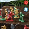 LovesTown 120PCS Army Men Action Figures, Plastic Toy Soldier Figures Green Red Yellow Silver Army Men Playset for Boys Birthday