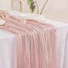 Socomi Pink Table Runner Spring Easter Cheesecloth Table Runner 120 inch Cheese Cloth Runner 10FT Boho Rustic Gauze Table Runner for Wedding Party Baby Shower Birthday Decor