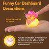 wonuu Cute Yellow Rubber Duck with Light Glowing Rubber Ducks with Pink Heart-Shaped Sunglasses Bandana Gold Chain Cowboy Hat, Dot White
