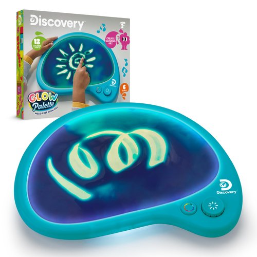 Discovery™ Mess-Free Glow Palette - Interactive Light-Up Art Pad with 12 Colors & Musical Play| Painting & Drawing Tablet| Travel Art Activity Kit| Arts & Crafts Toy for Kids Boys Girls Ages 4+