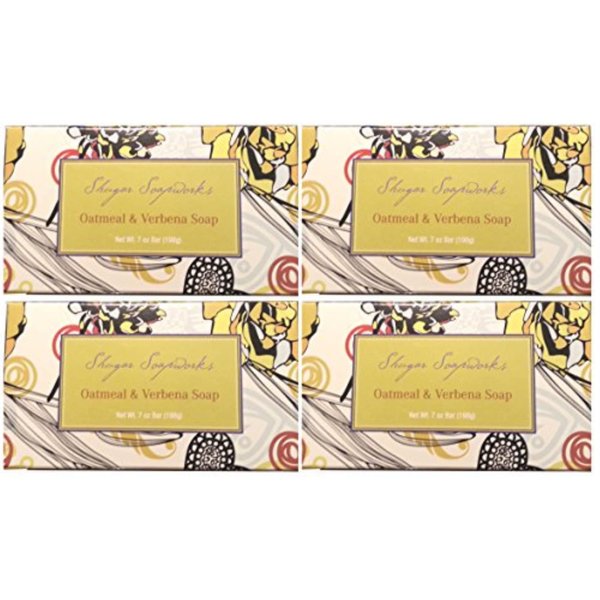 4 Bar Set Venezia Soapworks Pure Vegetable Soap Oatmeal & Verbena 7. Oz Each Bar