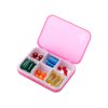 ZDQZC Pill Organizer - Portable Pill Box Small Pill Container for Purse or Pocket, Excellent Pill Storage Case (Pink, 4+6 Compartment)