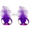 XKTEI 2pcs Feather Headdress,Sequins Headband,1920s Flapper Headpiece,Carnival Party Headwear,Costume for Gatsby Theme Party,Mardi Gras Feather Headband (Purple-1)