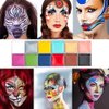 VERONNI SFX Makeup kit 12 Colors Face Body Paint Oil（96g）Halloween Makeup with Special Effects Wound Scar Wax, Fake Scab Blood, Spatula, 10 Brushes,1 Stipple Sponge (02)