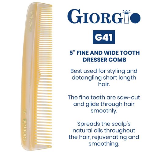 Giorgio Beard Combs Set - Handmade Ivory Beard Comb Kit for Beard and Mustache Grooming - Includes Fine and Wide Tooth Pocket Dresser Comb + Fine Tooth Straightening Comb + Fine Teeth Mustache Comb