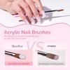 MelodySusie 3Pcs Acrylic Nail Brush Set, Size 8/10/14 Professional Nail Brushes for Acrylic Application Acrylic Powder Nail Art Extension and 3D Nail Carving for DIY Home Salon Nail Art Tool Pink