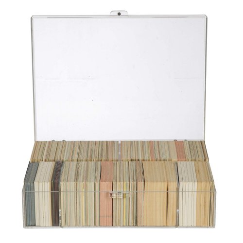 Trading Card Storage Box | Fits Baseball Basketball Football Cards | Magnetic Closure 5 Compartments | Holds 500 Cards Acrylic