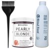 1.1 Pound Tub Ammonia Free Premium Lightener Toner Dye Bleach Powder + 20 Volume Developer Kit - Italian (16 oz)