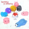 LUDILO Mochi Animal Squishies Toys 2nd Generation Glitter Mochi Squishy 28pcs Kawaii Mini Squishies Party Favors for Kids Stocking Stuffers Class Prizes Valentines Birthday Gifts Stress Relief Toy