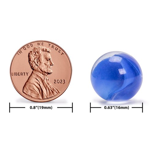 Yellow Mountain Imports 60 Pieces Translucent Chinese Checkers Glass Marbles with Petal Design - 16 Millimeters