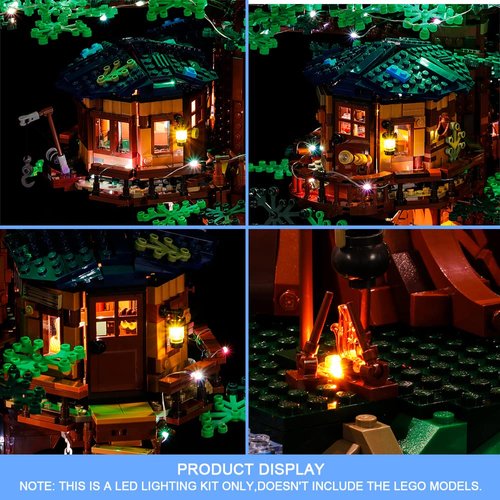 VONADO Led Light Kit Compatible with Lego Ideas Tree House Building Kit (No Model), Building Lighting Kit Compatible with Lego 21318 Building Set Bricks, Creative DIY Light Kit (Green Leaves)