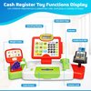 Kids Cash Register with Card Scanner and Credit Card - Toddler Electronic Toy Pretend Play Grocery Supermarket Cashier Playset with Barcode Scanner-Grocery Play Cash Register Toy for 3 Years and More