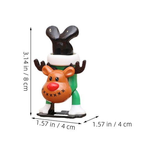 LOGOFUN 6PCS Christmas Wind Up Toys Xmas Stocking Stuffers Wind Up Toys Snowman Reindeer Walking Jumping Clockwork Toy for Festival Party Supplies