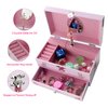 TAOPU Sweet Musical Jewelry Box with Pullout Drawer and dancing Ballerina Girl Figurines Music Box Jewel Storage Case for girls