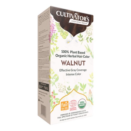 Cultivator's Organic Hair Colour - Organic Herbal Hair Colour for Women and Men - Ammonia Free Hair Colour Powder - Natural Hair Colour Without Chemical, (Walnut) - 100g