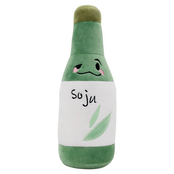 SYUSAMA Korean Soju Bottle Plush Toy Cute Stuffed Party Alcohol Beer Wine Lover Plushie Doll Toys Home Decor 10.2'' (10.2'', Soju)