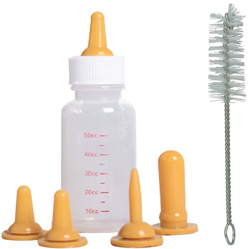OMEM Pet Nursing Bottle, Nursing Bottle Kits, Replacement Nipple Cat Feeding Bottle for Newborn Kittens, Puppies, Rabbits, Small Animals