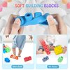 ROHSCE Baby Soft Blocks Building Block Toys, Blocks for Babies 6 Months and Up STEM Educational Toddler Gifts, Baby Soft Rubber Blocks Big Building Blocks Sensory Toys, 46PCS