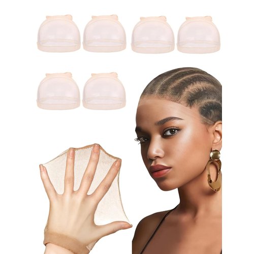 MOONBAY HD Wig Cap, 6PCS Ultra Thin Wig Caps Transparent Nylon Wig Caps for Women Stretchy, Natural Transparent HD Wig Caps for Lace Front Wigs. Summer Wear Comfortable Wig Cap