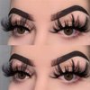 TEESTOU False Eyelashes 25MM Mink Lashes Strip Long Big Thick Fake Eyelashes Wispy Fluffy Halloween Eyelashes Pack 8 Pairs