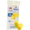 3M Ear Plugs, 5 Pairs/Poly Bag, E-A-R Classic VP312-1201, Uncorded, Disposable, Foam, NRR 29, For Drilling, Grinding, Machining, Sawing, Sanding, Welding