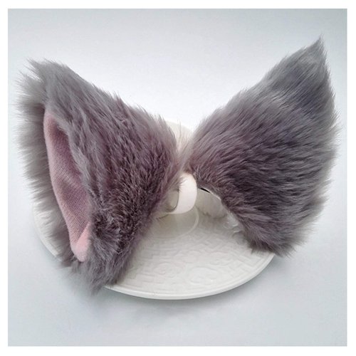 Cat Ears Hair Clips Fox Ears Barrettes Women Furry Fur Cat Headpiece Holiday Hair Pins Sweet Halloween Party Decoration Headband Anime Cosplay Costume Kitty Kitten Hair Accessories Gray - Pink