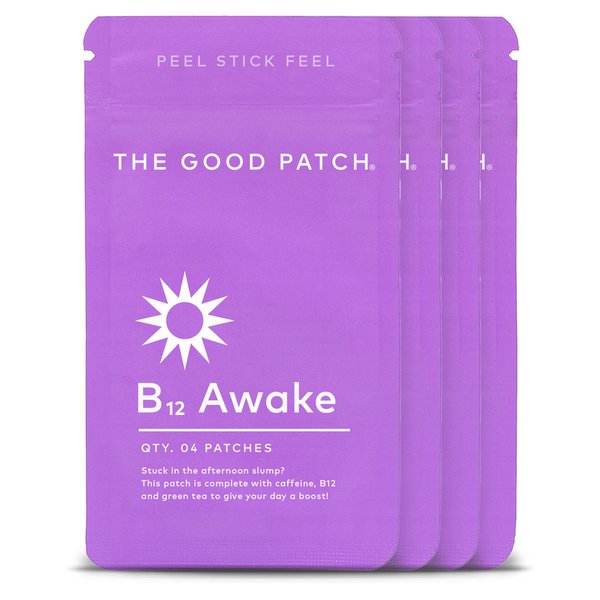 The Good Patch B12 Awake Patch with Plant-Based Ingredients, Infused with Caffeine, B12, and Green Tea Extract, Designed to give Your Day a Boost (16 Total Patches)