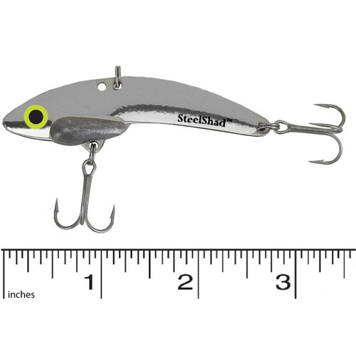 SteelShad - Original Series (3/8 oz) Silver - Bass Fishing Lures - Lipless crankbait for Freshwater Fishing - Long Casting Blade Bait Perfect for Bass, Walleye, Trout