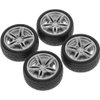 4Pcs Black Tires,48mm Simulation Rubber Wheel Tire Wheel Toy Model DIY RC Spare Parts Easy Installation Small in Size,Remote and App Controlled Vehicles and Parts,Tire and Wheel Sets