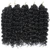 14inch GoGo Curl Crochet Braids for Water Wave Crochet Hair for Black Women,Natural Black Deep Wave Synthetic Braiding hair Extensions (5Packs,1B)