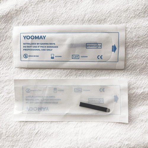 U Shape 50Pcs Disposable Microblading Needles,Yoomay Permanent Makeup Supplies Manual Eyebrow Shading Blades (0.16mm 14 U Pins)