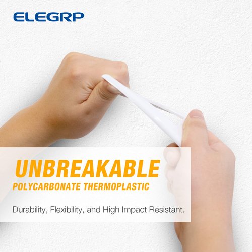 ELEGRP Decorative Receptacle Wall Plate, 1-Gang Standard Size Decorator Covers, Unbreakable Polycarbonate Faceplates for Decorator Device, UL Listed, Screws Included (10 Pack, Glossy White)