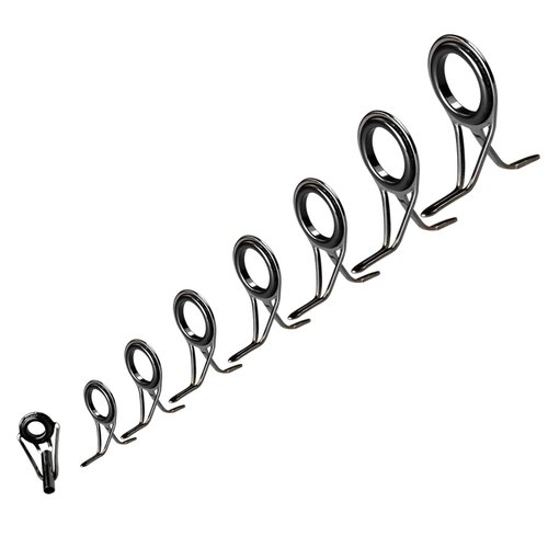 QualyQualy Fishing Rod Tip Repair Kit Rod Guide Repair Kit Pole Eyes Tip Repair Kit Stainless Steel Ceramic Ring Fishing Rod Repair Kit Fishing Pole Tip Guides Replacement Kit 7pcs