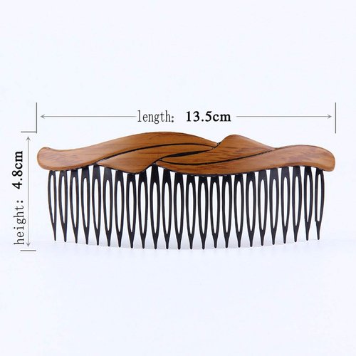 8 Pcs Plastic Wood Grain Fashion Retro Side Comb Hair Comb With 24 Teeth Teeth Comb Hair Pin Headwear Hair Accessories for Women Lady (Random Style)