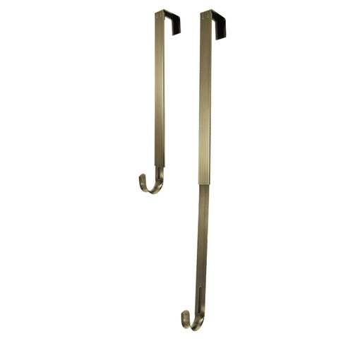 Haute Decor Adapt Adjustable Wreath Hanger (Antique Brass) — Over The Door Wreath Hanger — Year-R...