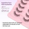 Natural Lashes False Eyelashes 15mm Wispy Eyelashes with Thin Band 3D Volume False Lashes Soft Strip Lashes Pack C Curl Natural Eyelashes Fake Lashes 7 Pair EVENTILL
