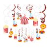 Kristin Paradise 30Ct Carnival Hanging Swirl Decorations, Circus Animals Party Supplies, Circo Birthday Favors for Kids, Baby Shower Ceiling Streamers, 1st, First Bday Theme Decor