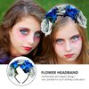 Day of The Dead Headpiece Halloween Costume Mexican Headband Rose Flower Crown Dia de Los Muertos Headpiece for Halloween Carnival Wedding Festival Sapphire Random Color