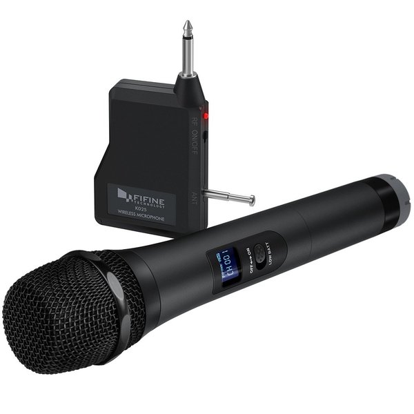 Wireless Microphone, Handheld Dynamic Microphone Wireless mic System for Karaoke Nights and House Parties to Have Fun Over The Mixer,PA System,Speakers-Fifine Technology K025