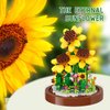 ZYLEGEN Sunflower Bouquets Building Blocks Flower Set,Mini Bricks Building Toys with Glass Dome for Home/Office Desk Décor,Idea Housewarming for Women Adults(553Pcs)