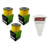 Cyclemax Three Pack for Kawasaki Oil Filter 52010-1053 Contains Three Filters and a Funnel