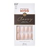 KISS Classy Press On Nails, Nail glue included, Cozy Meets Cute', Pink, Medium Size, Coffin Shape, Includes 28 Nails, 2g Glue, 1 Manicure Stick, 1 Mini File
