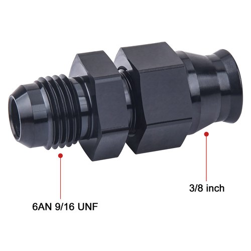 EVIL ENERGY 6AN Male to 3/8" Hardline Compression Fitting Adapter Aluminum Black 2PCS