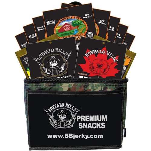 Buffalo Bills 12-Piece Beef Jerky Sampler Camo 6-Pack Gift Cooler (12 assorted 1.5oz jerky packs)