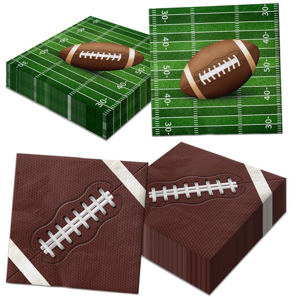 Football Birthday Party Supplies,40Pcs Football Party Napkins Football Sport Theme Table Decoration for Touchdown Football Game Day Party