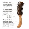 Boar Bristle Hair Brush [ Made in Japan ] 100% Natural Bristle Hair Brush for Styling, Separating, Shaping and Blow-Drying for Women and Men (Curved Handle)